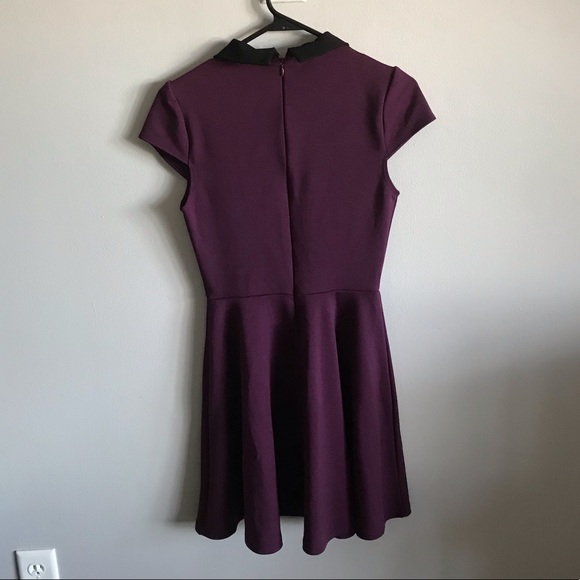 Aqua brand purple dress with Peter Pan collar - Picture 5 of 7